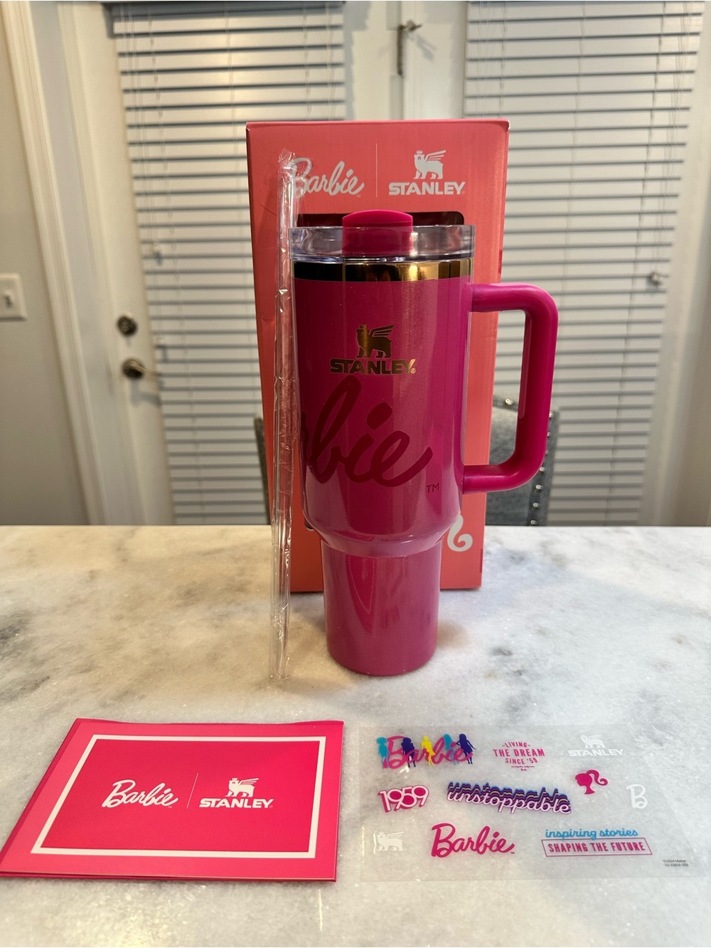 Stanley Barbie Collaboration Solid Pink Limited Edition 30oz Tumbler with Straw